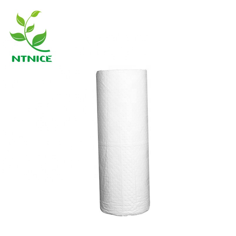 100% Pp Perforated White Oil Absorbent Roll For Oil Spill/cleaning